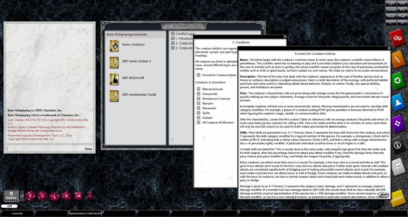 Fantasy Grounds - Basic Creatures (BRP) screenshot 4