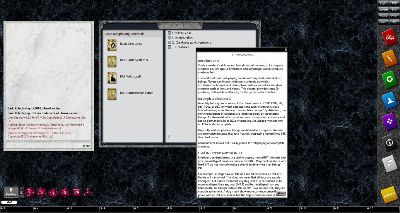 Fantasy Grounds - Basic Creatures (BRP) screenshot 1