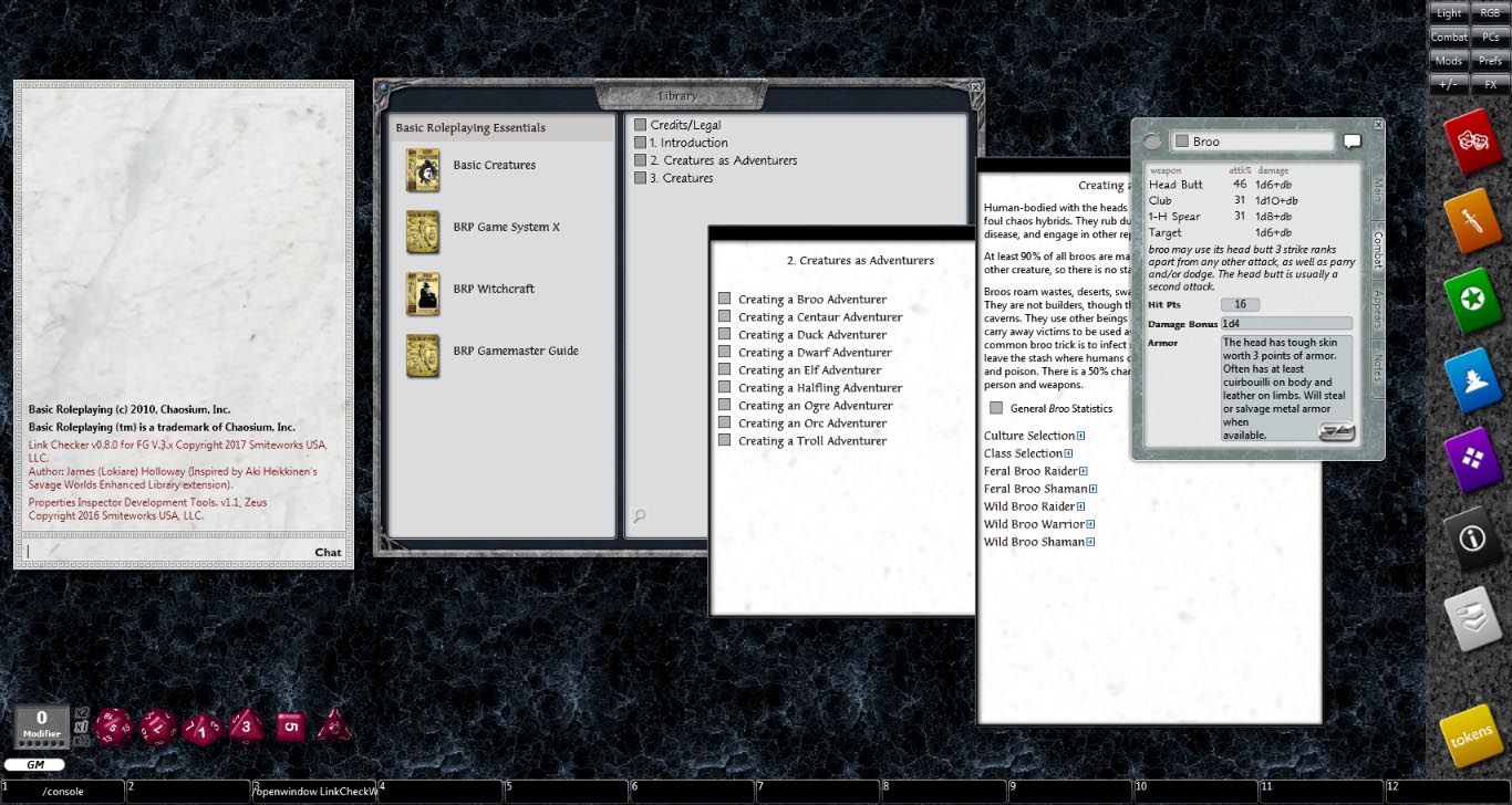 Fantasy Grounds - Basic Creatures (BRP) screenshot 3