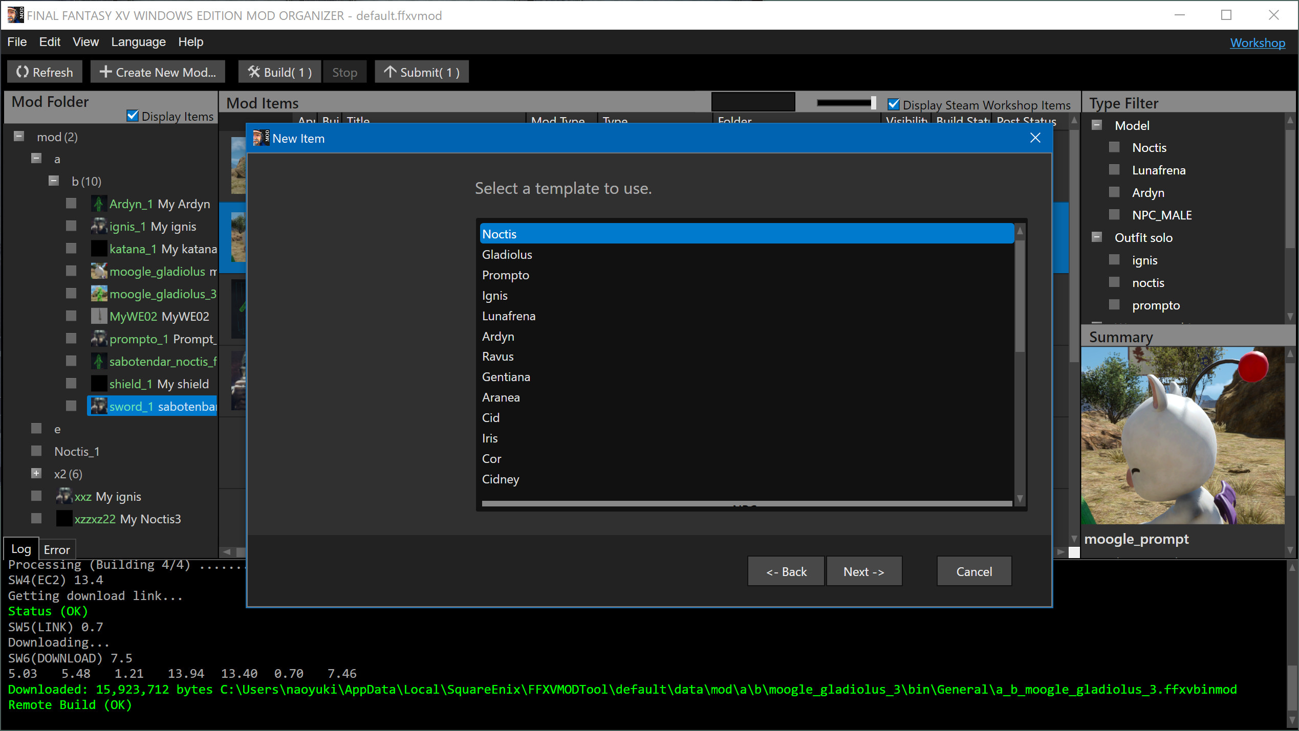 FINAL FANTASY XV WINDOWS EDITION MOD ORGANIZER screenshot 5
