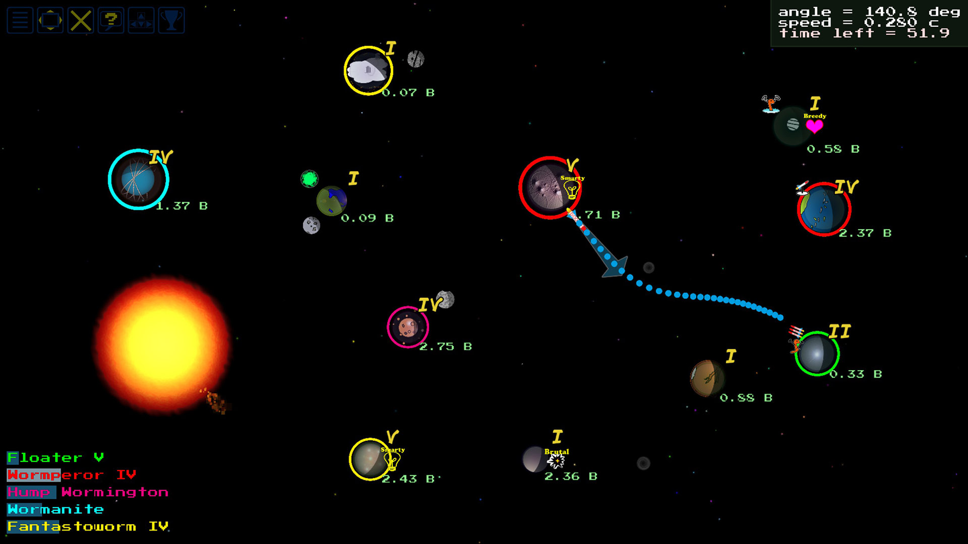 SpaceWorms screenshot 2