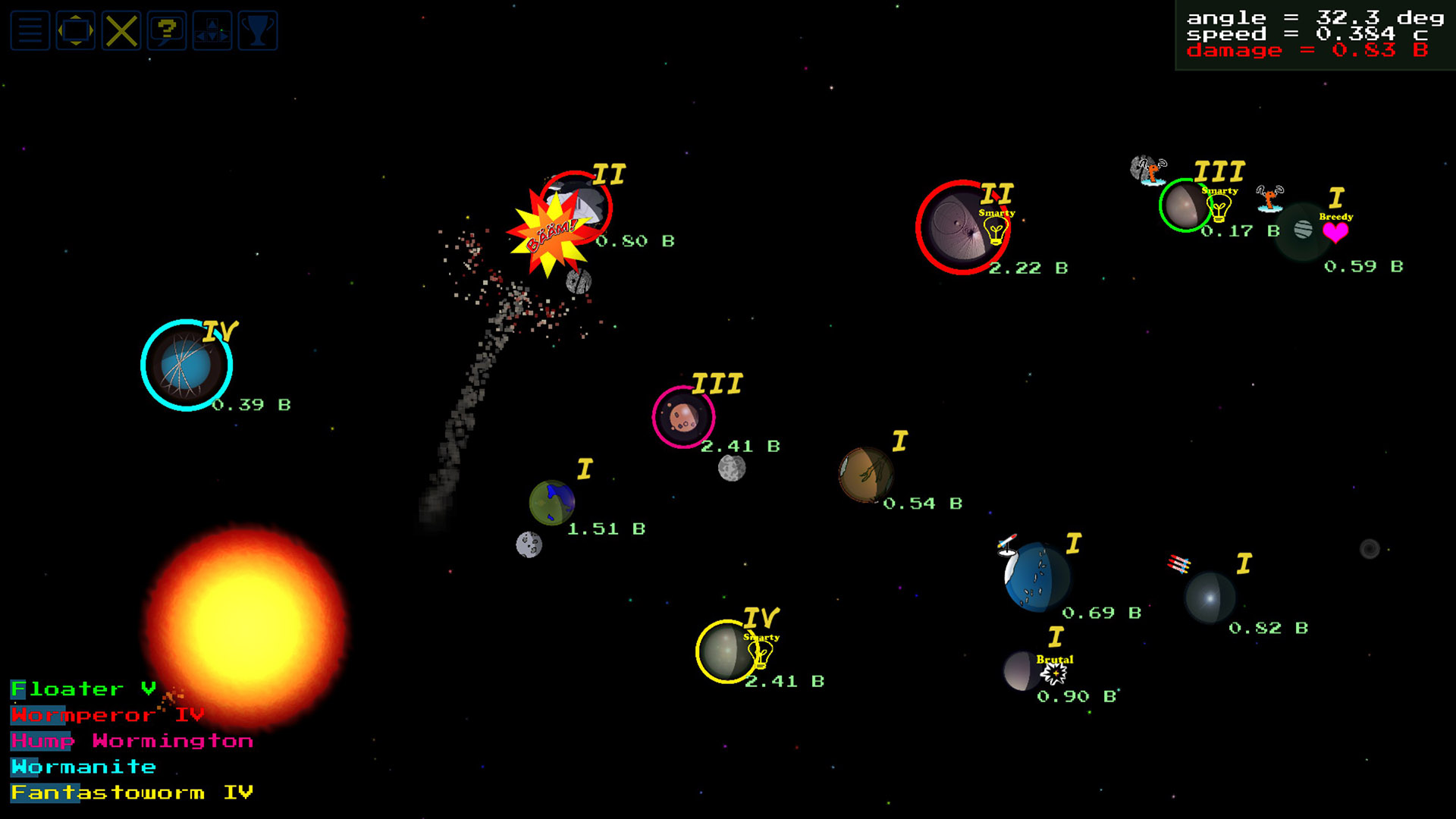 SpaceWorms screenshot 1
