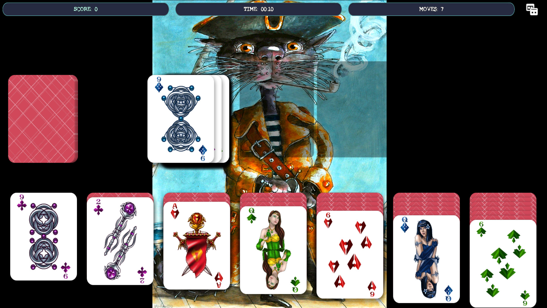 Solitaire - Cat Pirate Portrait screenshot 1