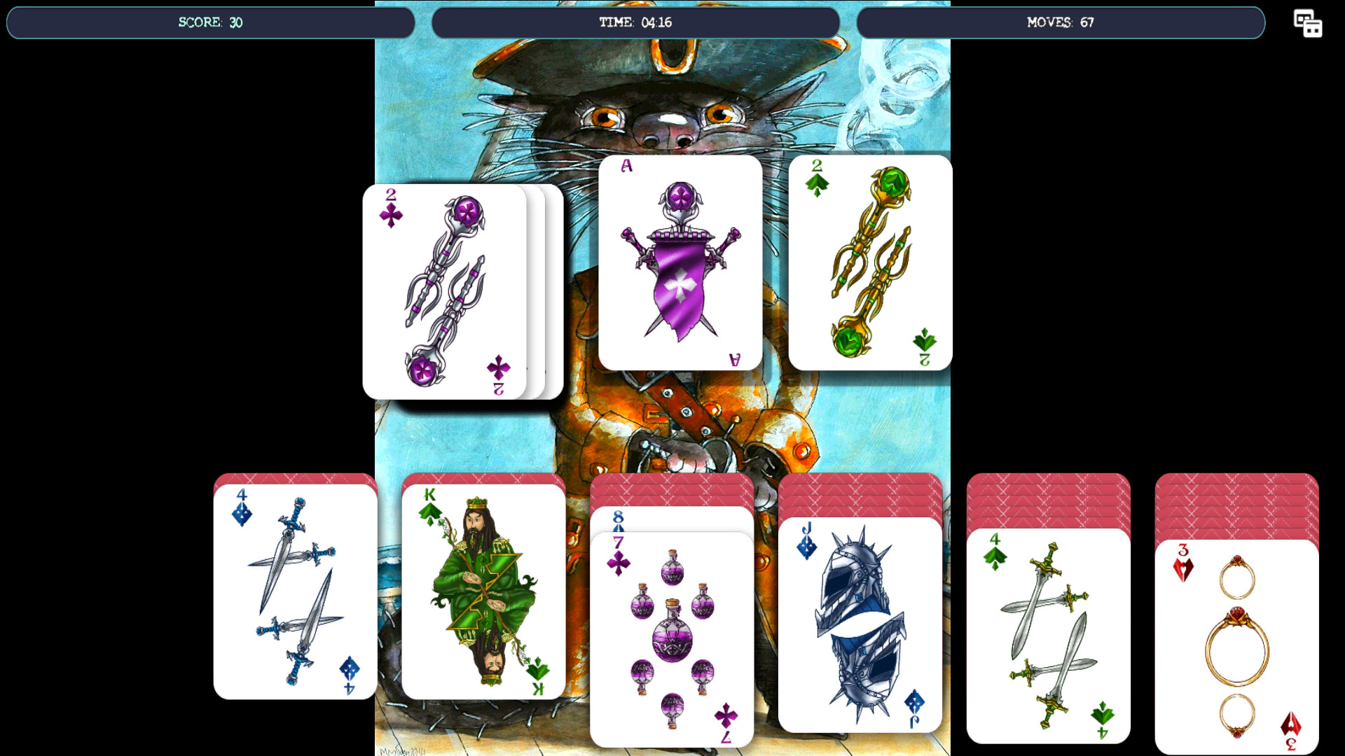 Solitaire - Cat Pirate Portrait screenshot 3