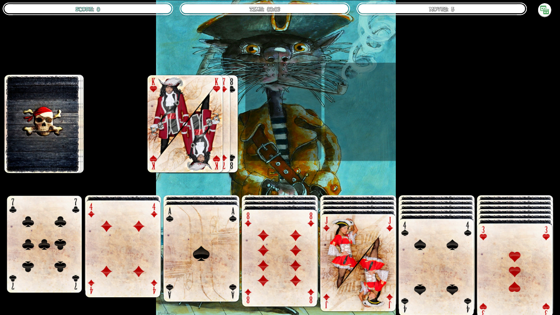 Solitaire - Cat Pirate Portrait screenshot 8