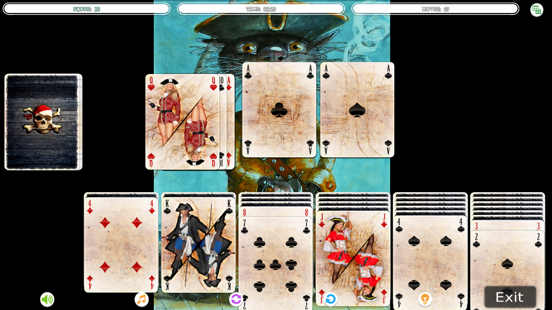 Solitaire - Cat Pirate Portrait screenshot 7
