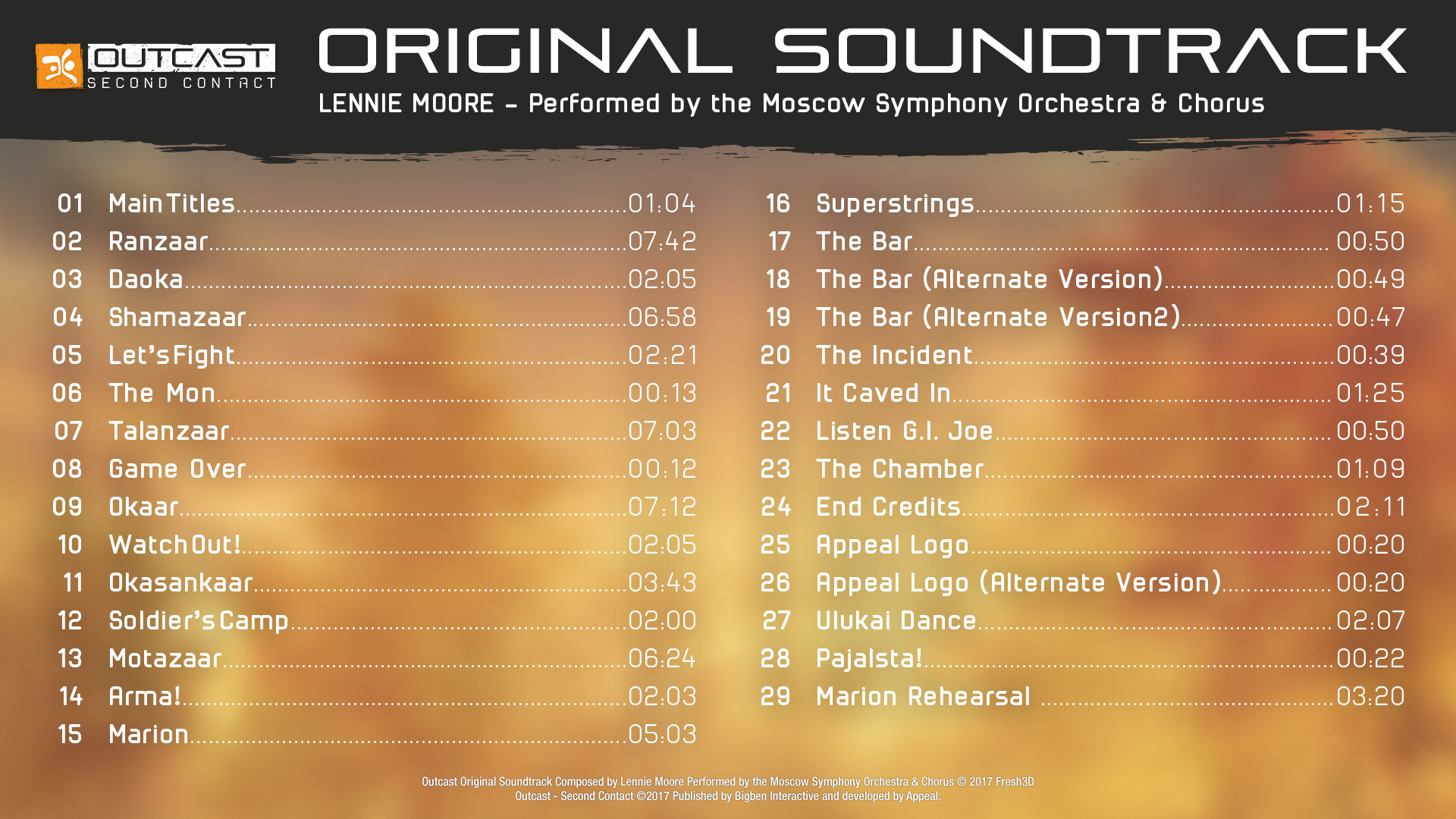 Outcast – Second Contact Original Soundtrack screenshot 1