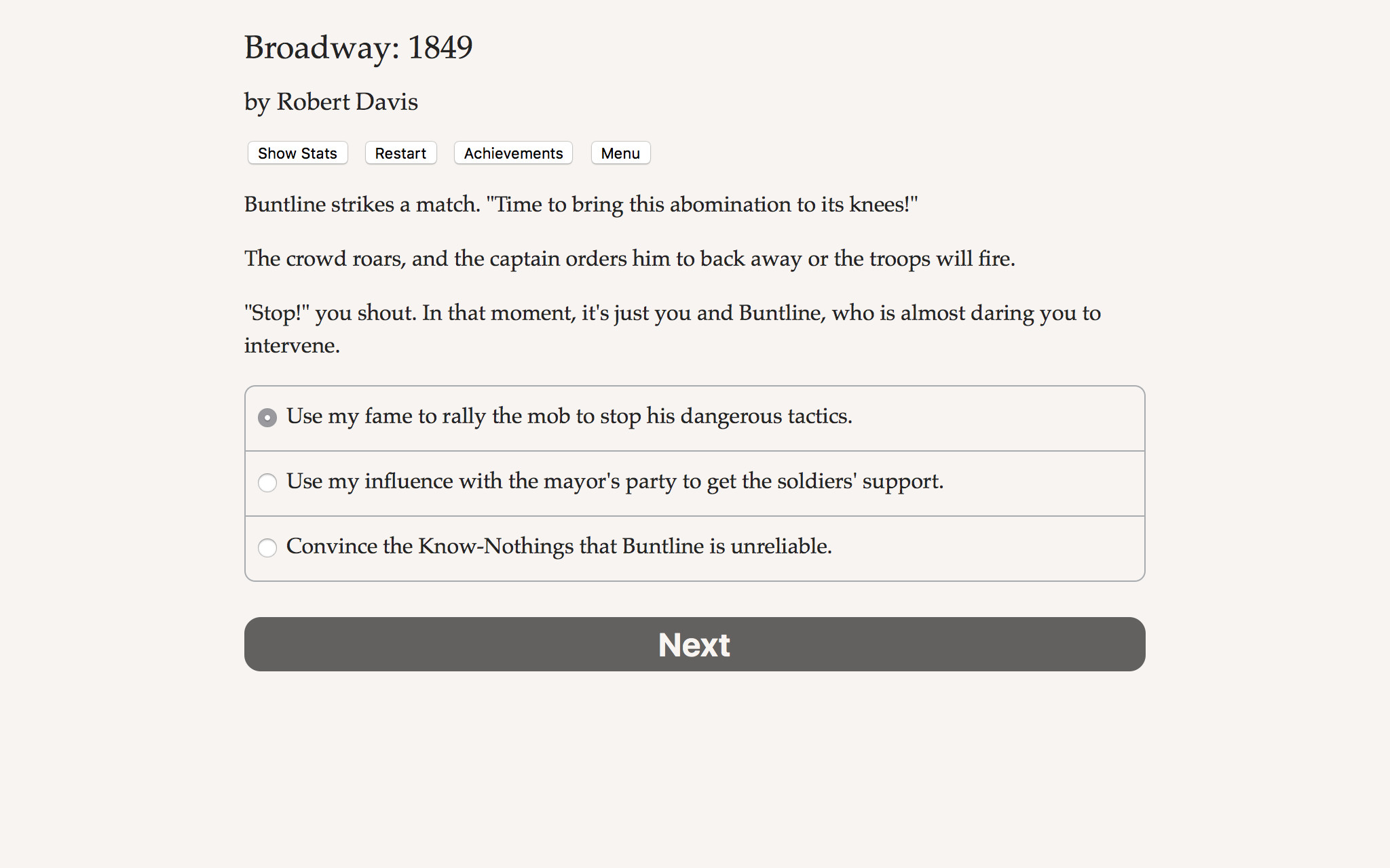 Broadway: 1849 screenshot 5