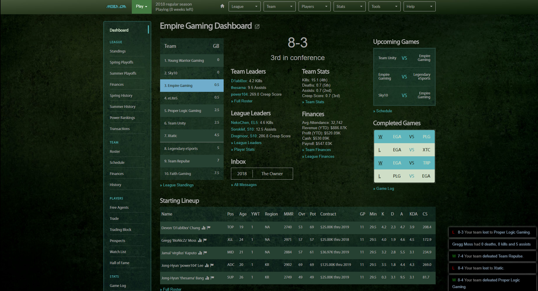 MOBA GM screenshot 2