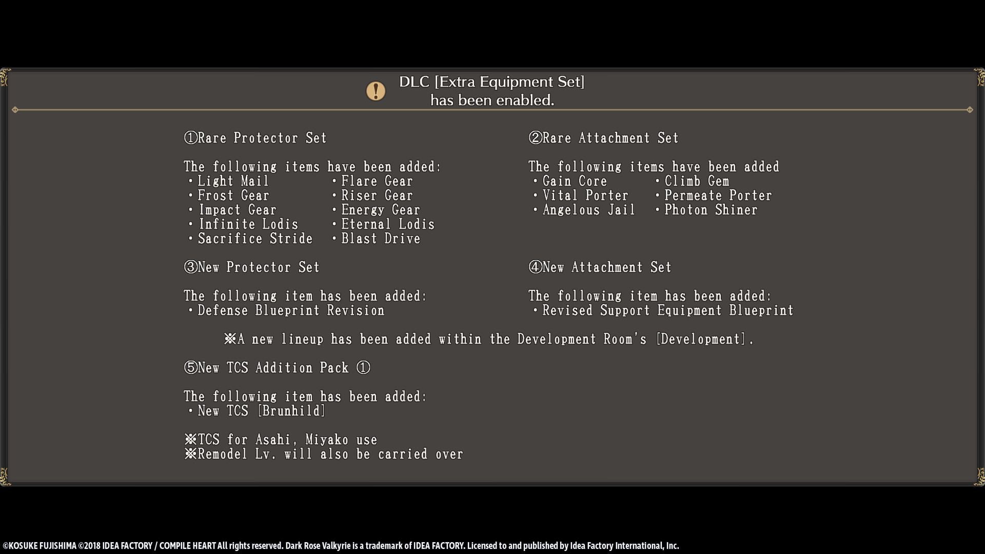 Dark Rose Valkyrie: Extra Equipment Set screenshot 1