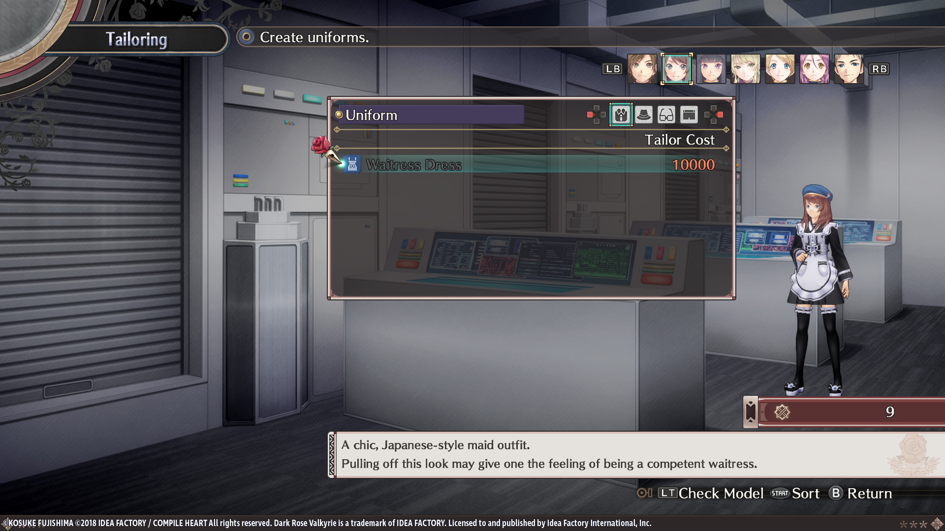 Dark Rose Valkyrie: Dark Rose Waitress Set screenshot 2
