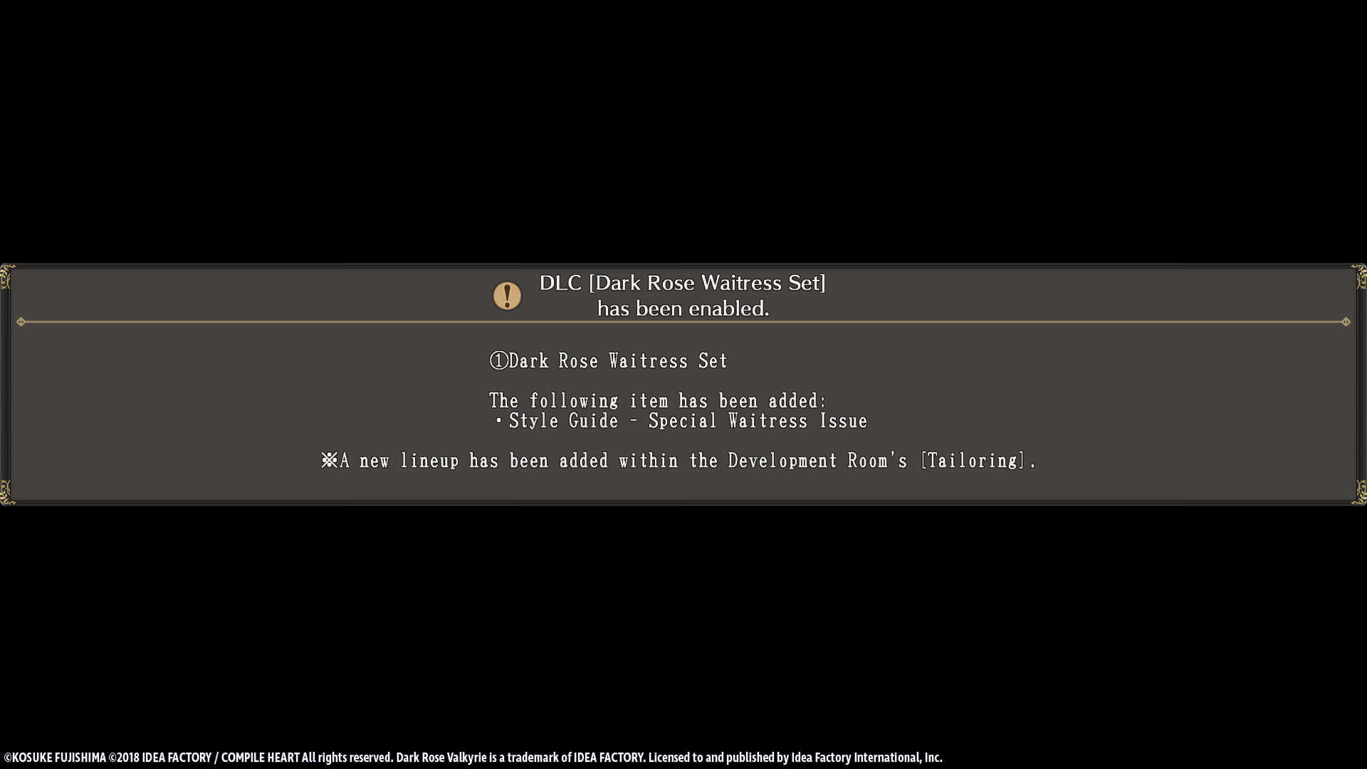 Dark Rose Valkyrie: Dark Rose Waitress Set screenshot 1
