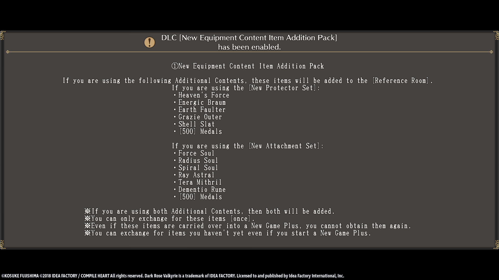 Dark Rose Valkyrie: New Equipment Content Item Addition Pack screenshot 1