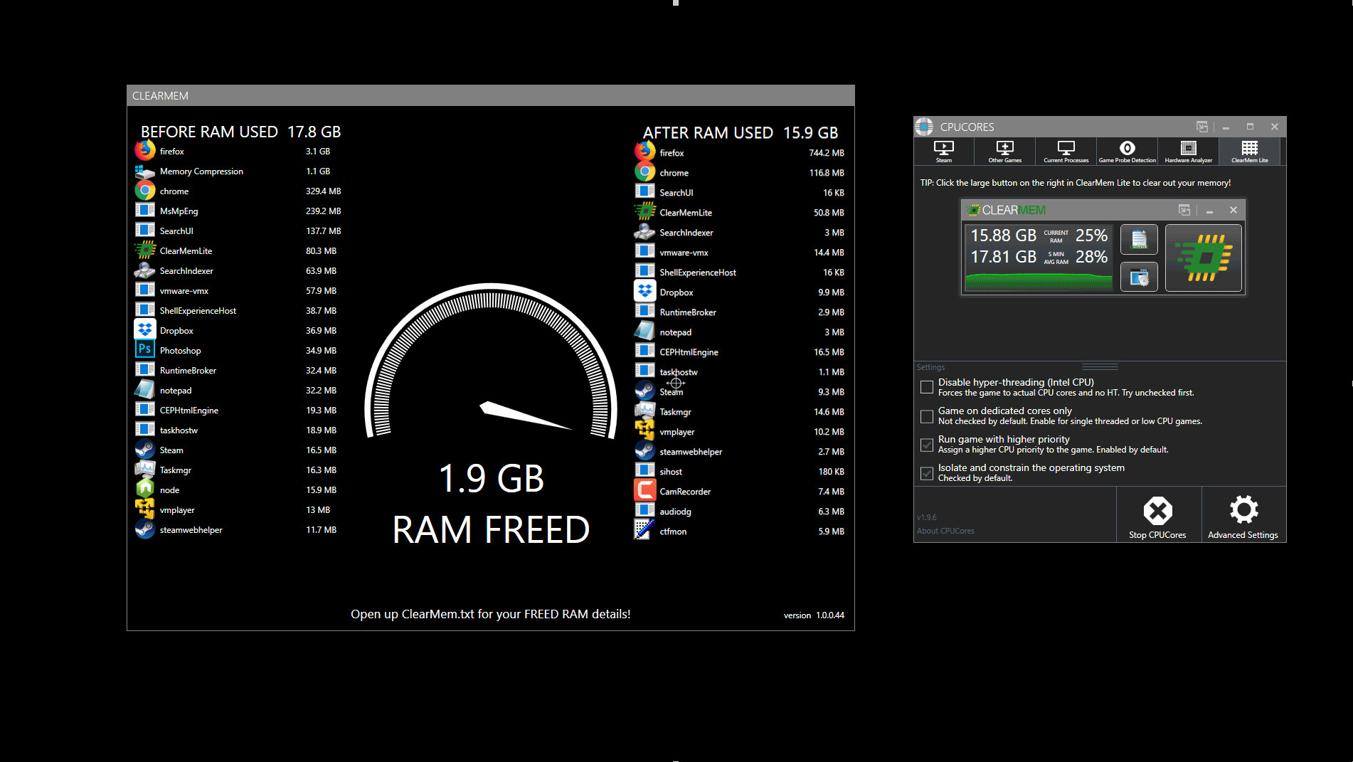 CPUCores :: ClearMem Lite screenshot 5