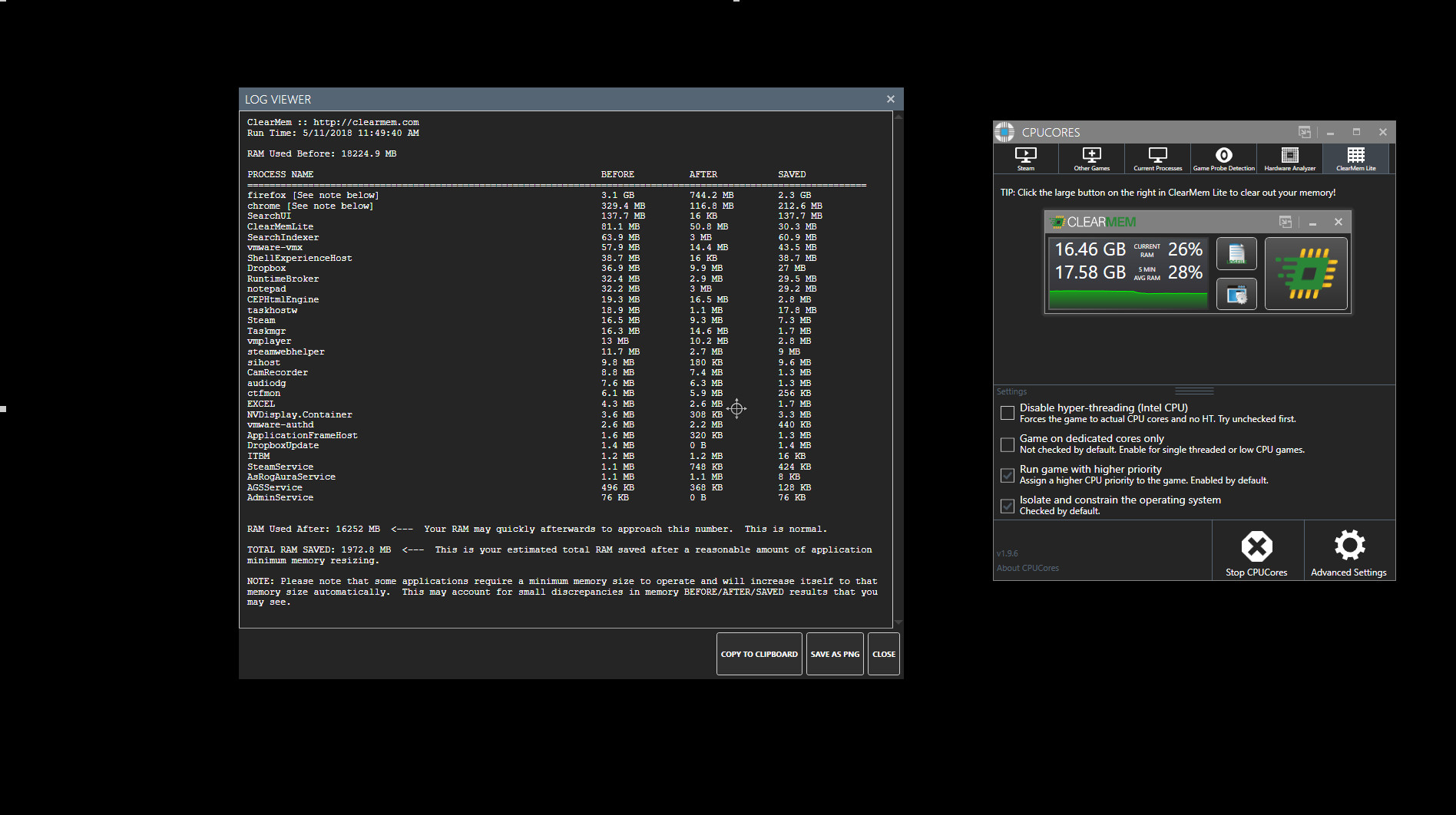 CPUCores :: ClearMem Lite screenshot 6