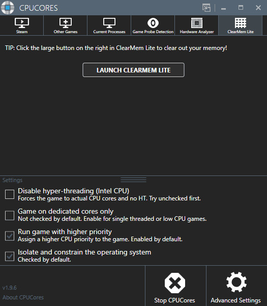 CPUCores :: ClearMem Lite screenshot 1