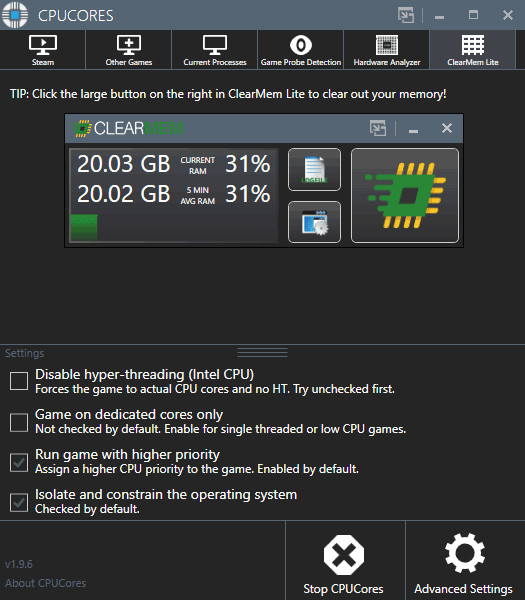 CPUCores :: ClearMem Lite screenshot 2