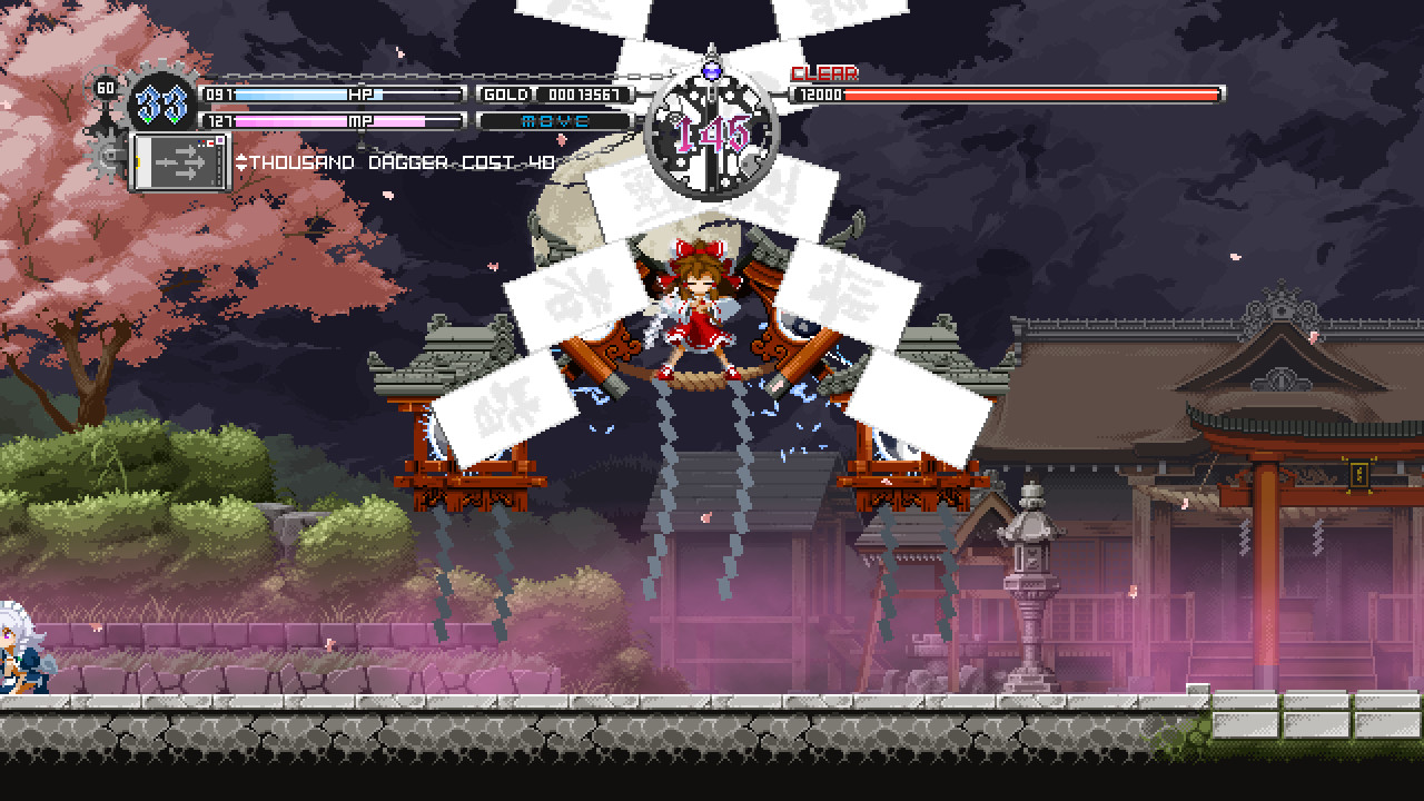 Touhou Luna Nights Steam官方截图展示十六夜咲夜与东方弹幕战斗