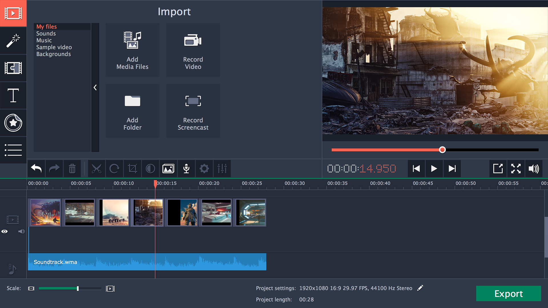 Movavi Video Editor Plus screenshot 1