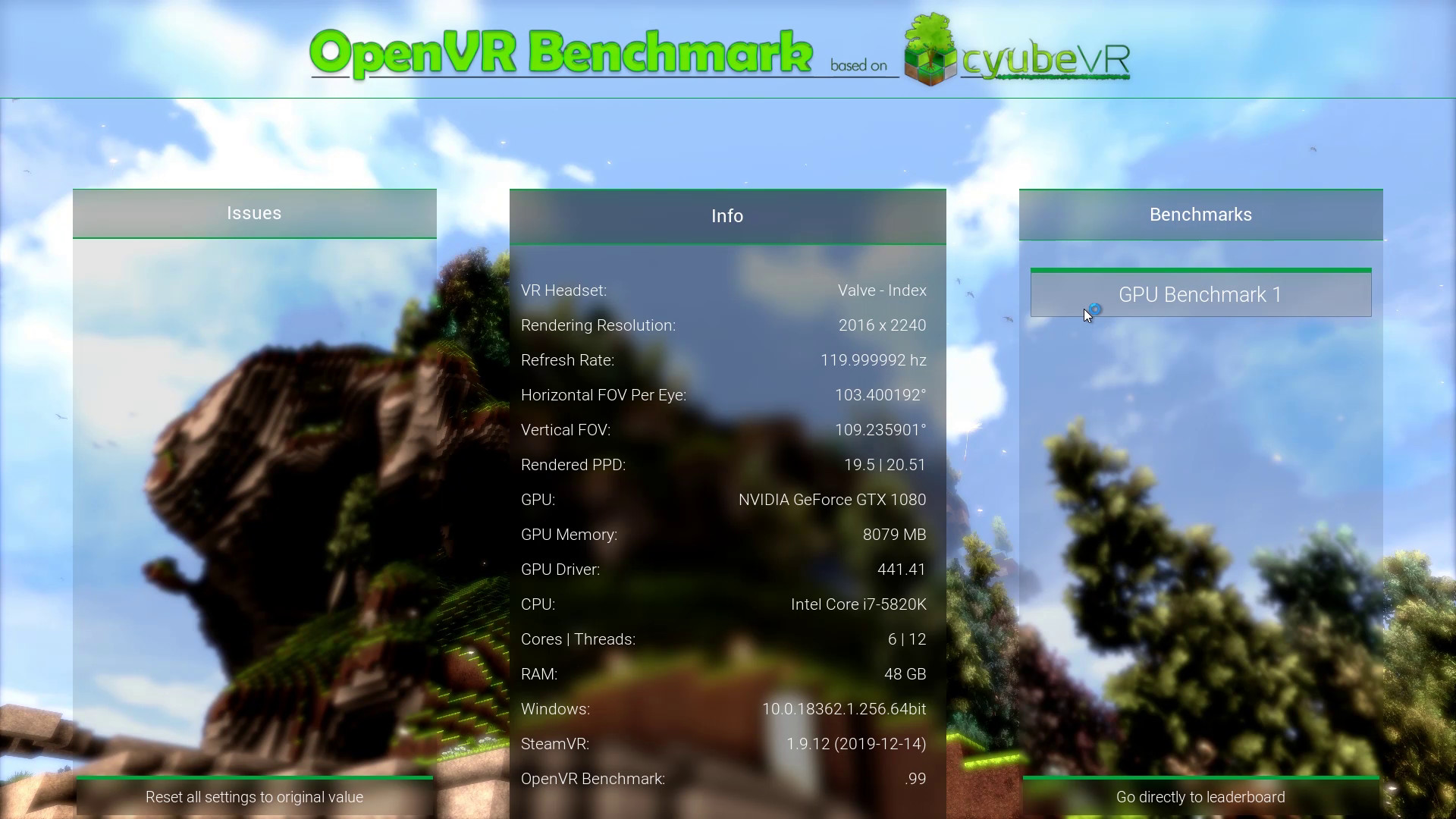 OpenVR Benchmark screenshot 5