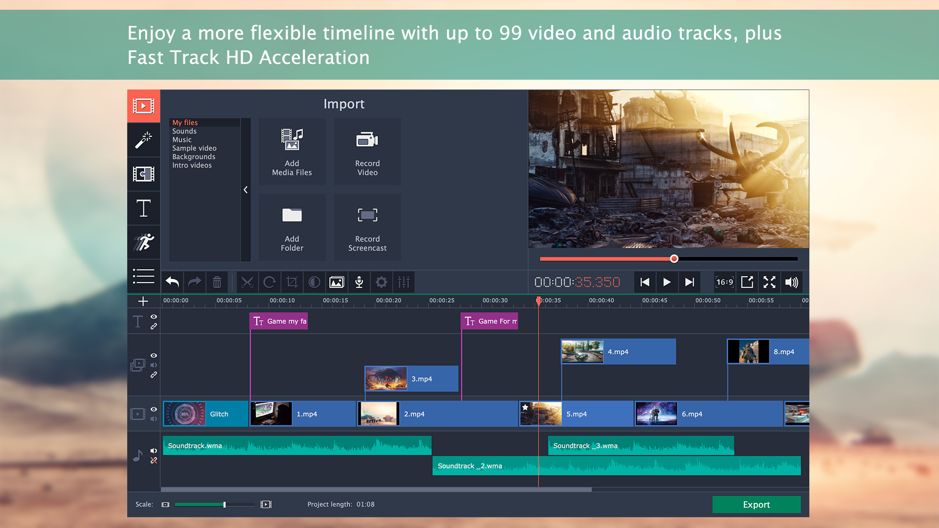 Movavi Video Editor 15 Plus screenshot 1