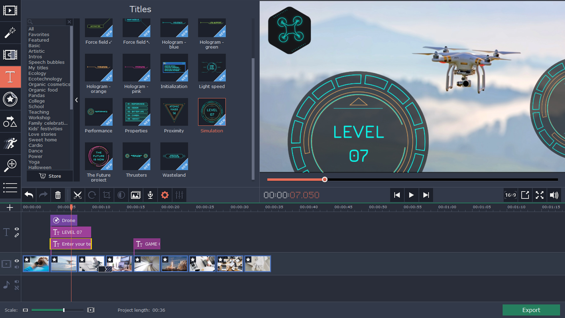 Movavi Video Editor 15 Plus - Technology Set screenshot 2