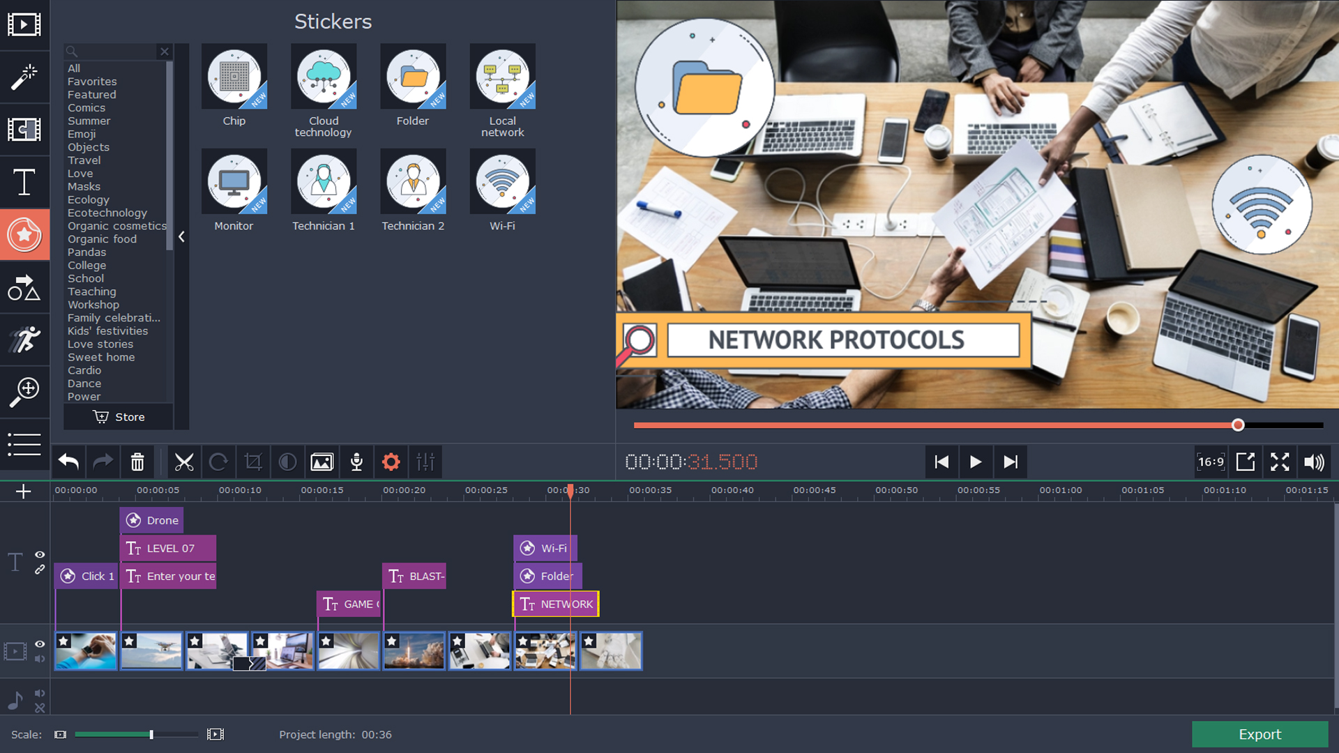 Movavi Video Editor 15 Plus - Technology Set screenshot 5