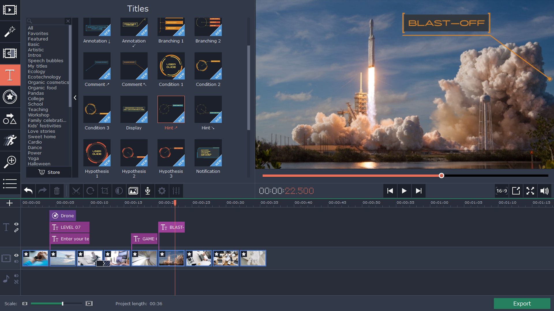 Movavi Video Editor 15 Plus - Technology Set screenshot 3
