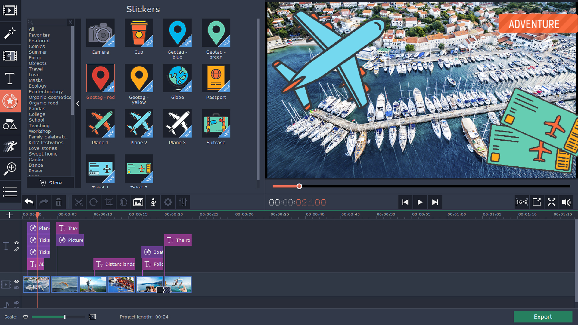 Movavi Video Editor 15 Plus - Travel Set screenshot 5