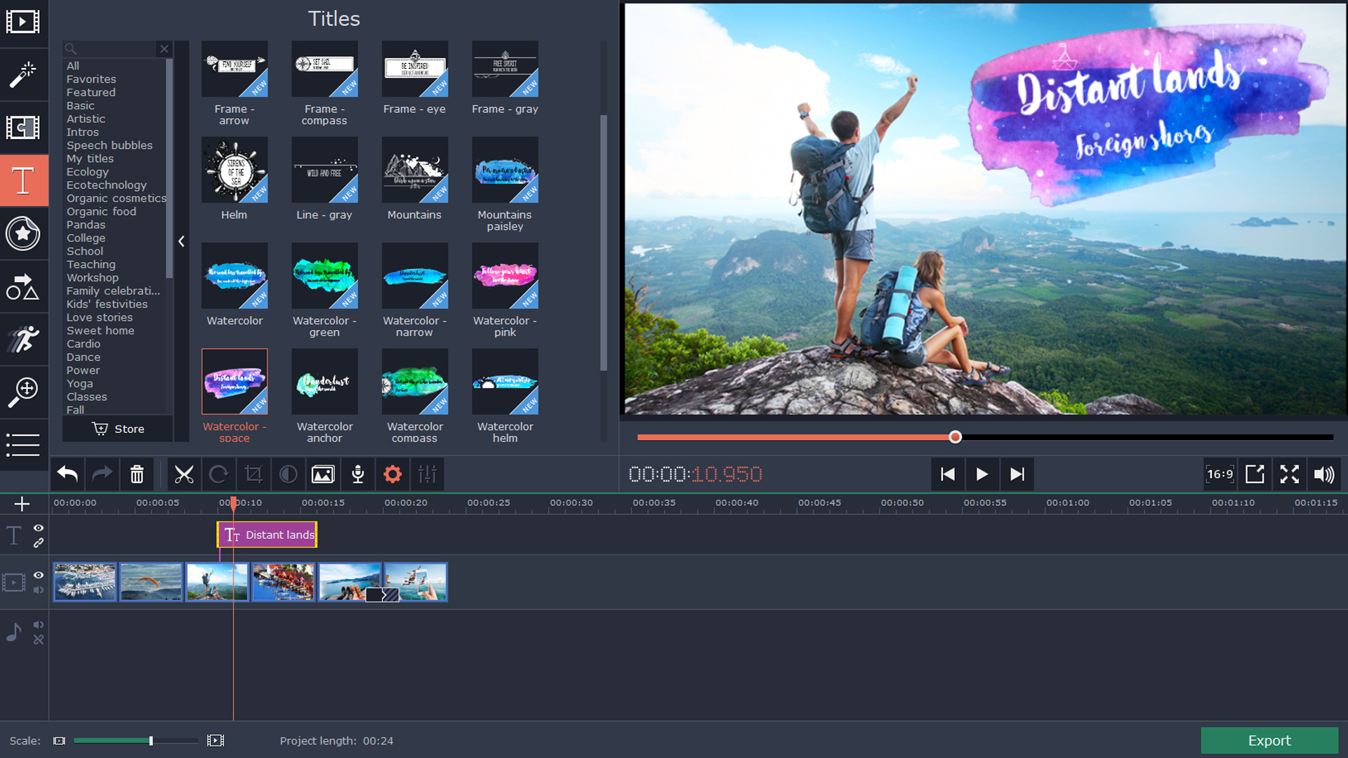 Movavi Video Editor 15 Plus - Travel Set screenshot 2