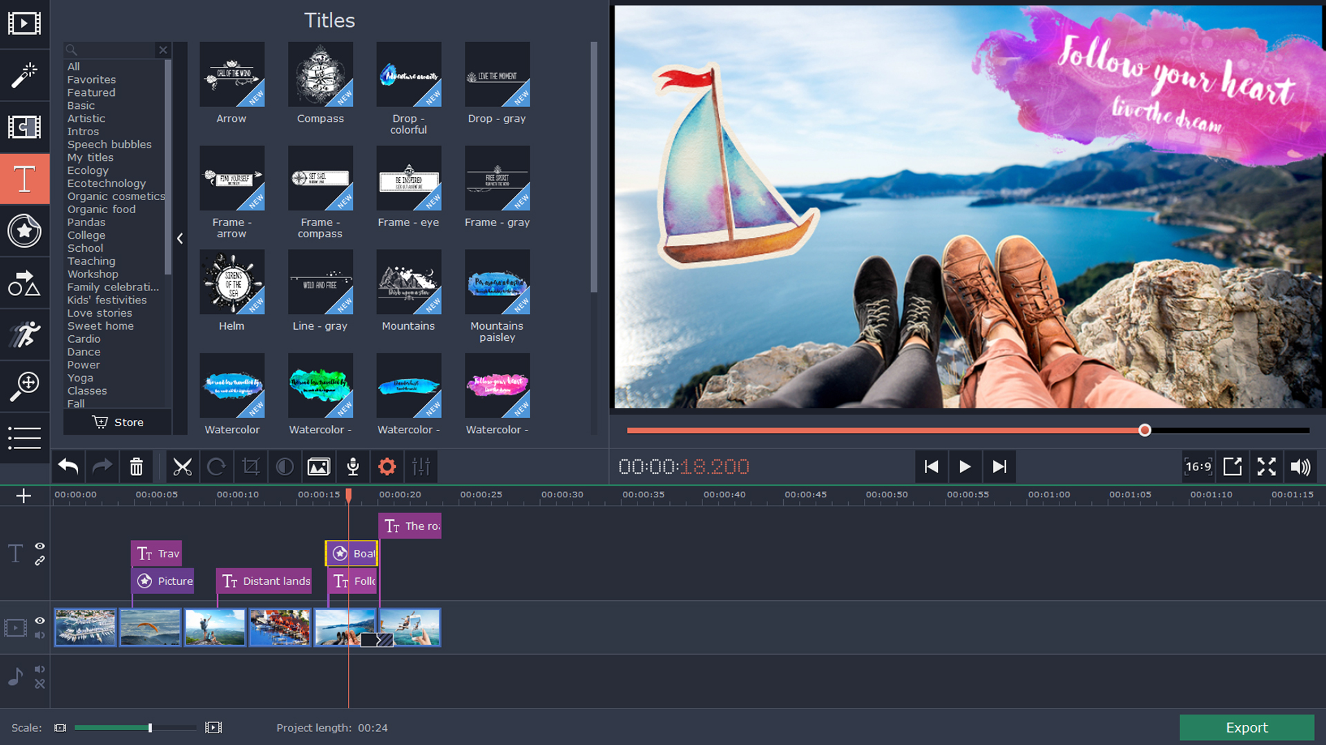 Movavi Video Editor 15 Plus - Travel Set screenshot 4