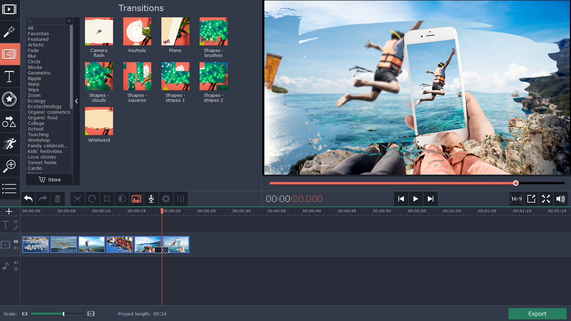 Movavi Video Editor 15 Plus - Travel Set screenshot 1