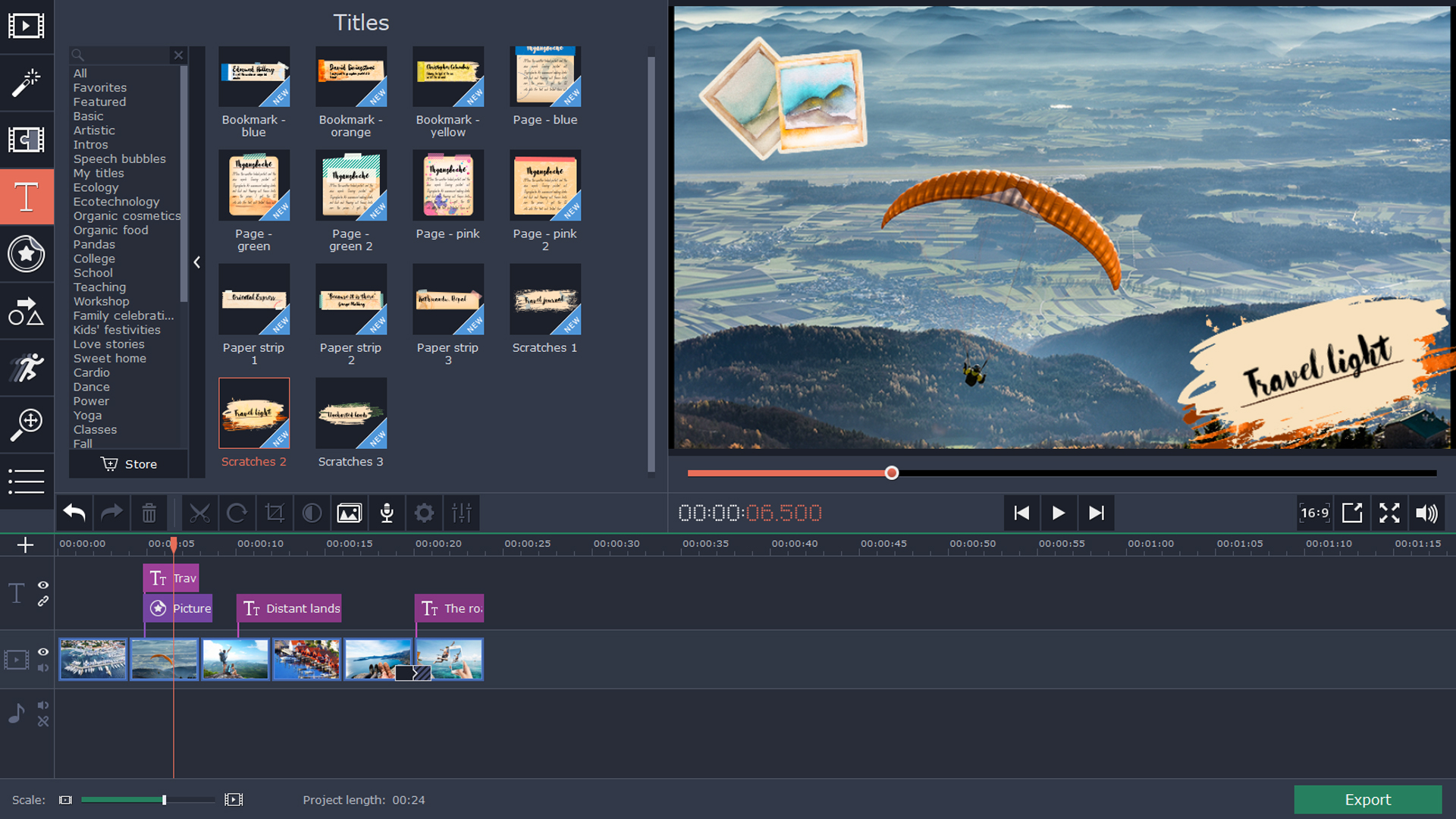 Movavi Video Editor 15 Plus - Travel Set screenshot 3