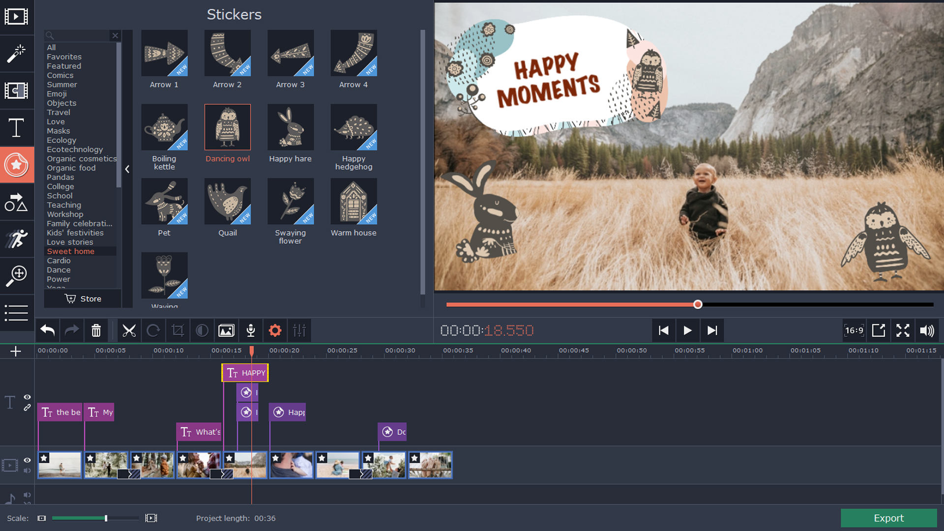 Movavi Video Editor 15 Plus - Family Set screenshot 4