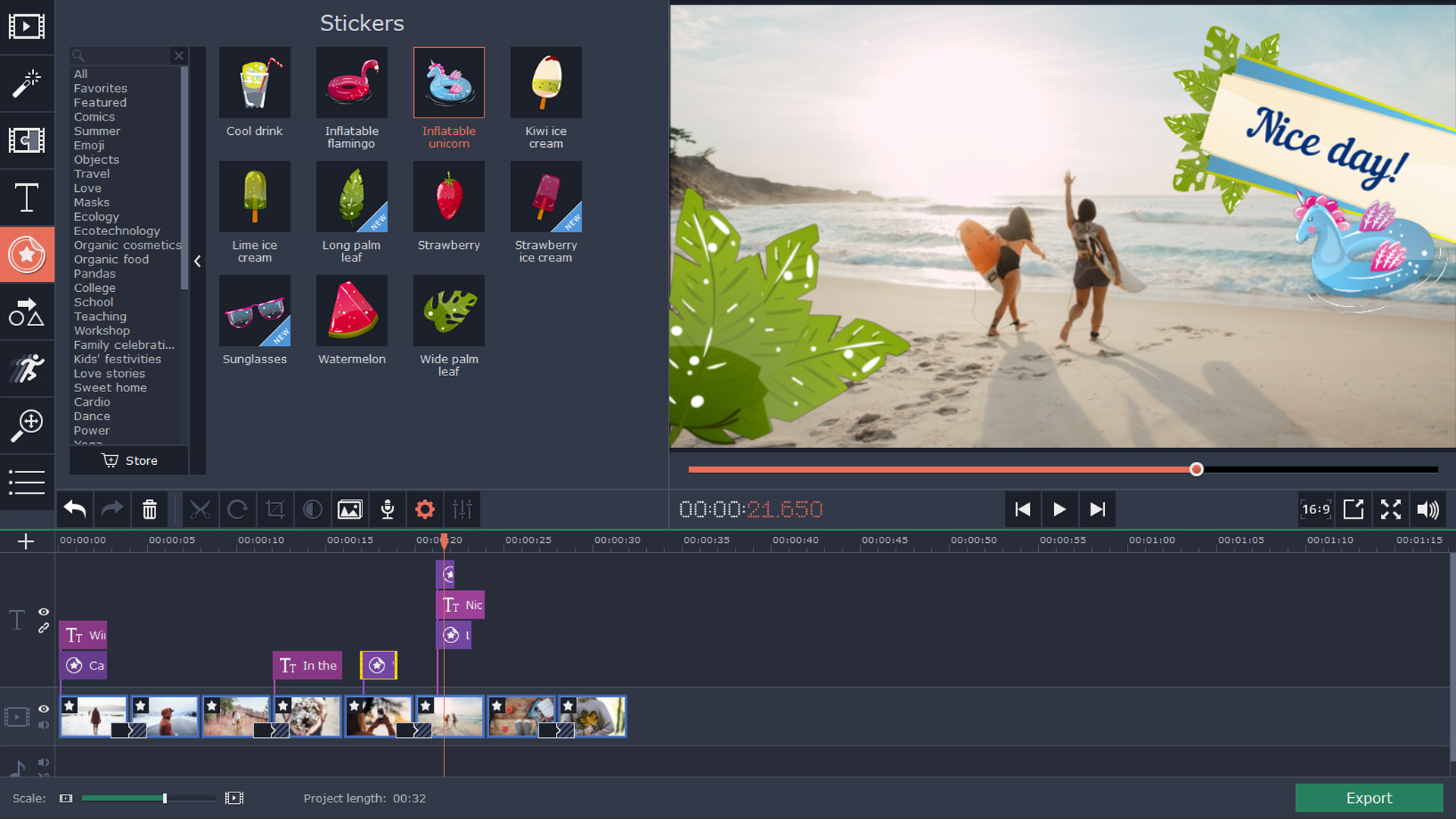 Movavi Video Editor 15 Plus - Seasons Set screenshot 4