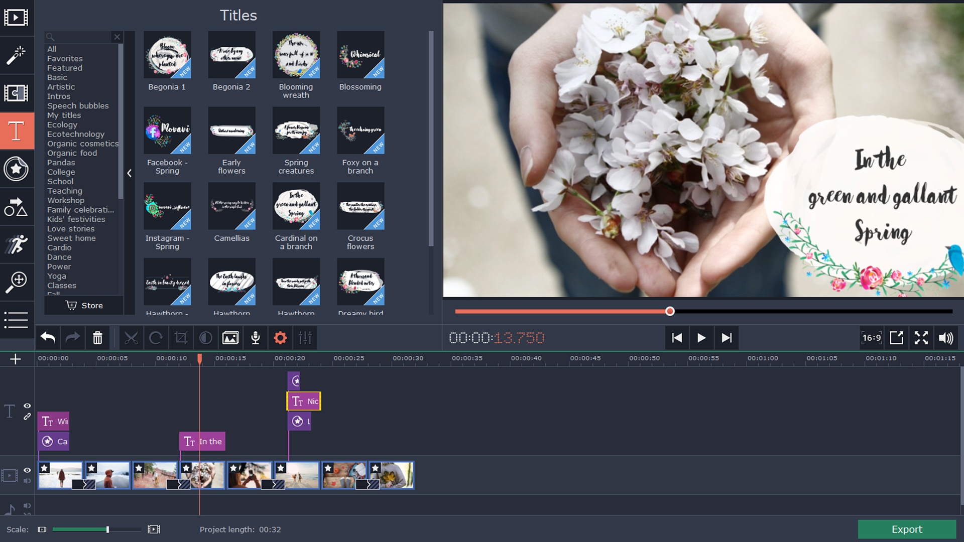 Movavi Video Editor 15 Plus - Seasons Set screenshot 3