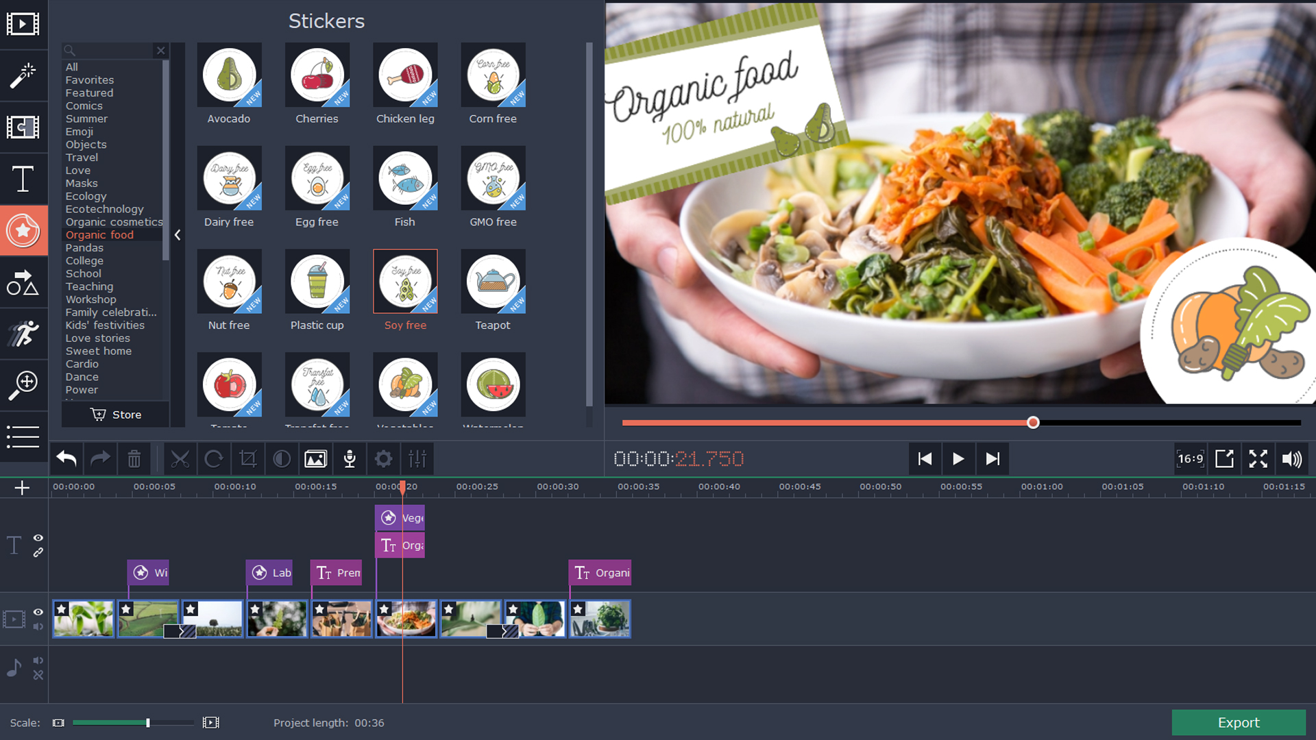 Movavi Video Editor 15 Plus - Eco Set screenshot 4