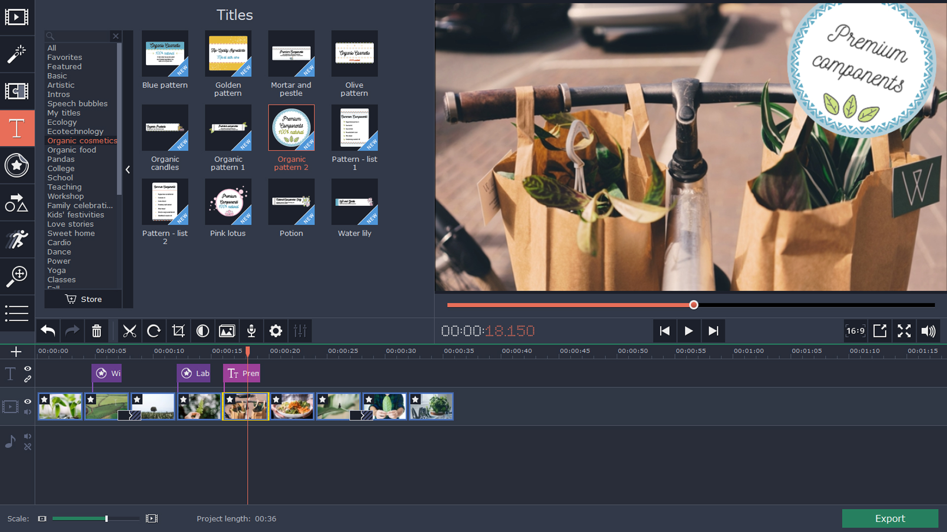 Movavi Video Editor 15 Plus - Eco Set screenshot 2
