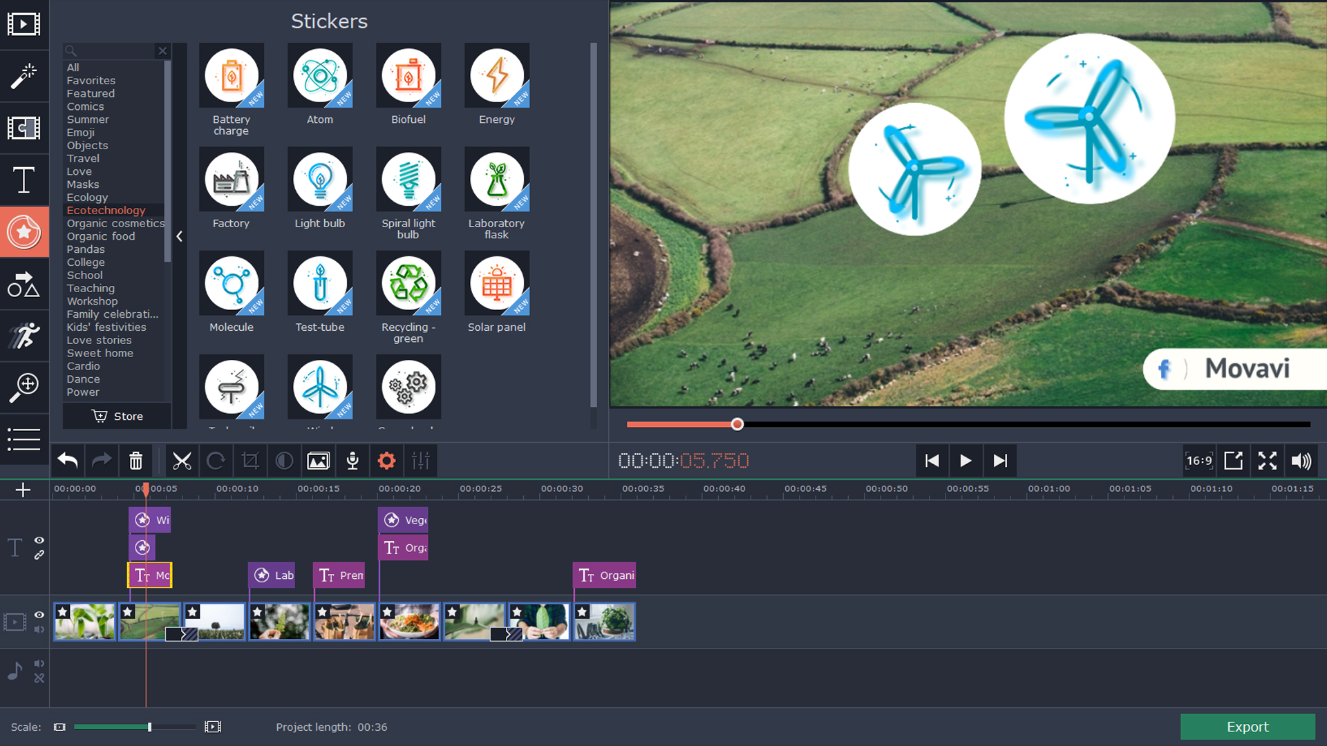 Movavi Video Editor 15 Plus - Eco Set screenshot 5