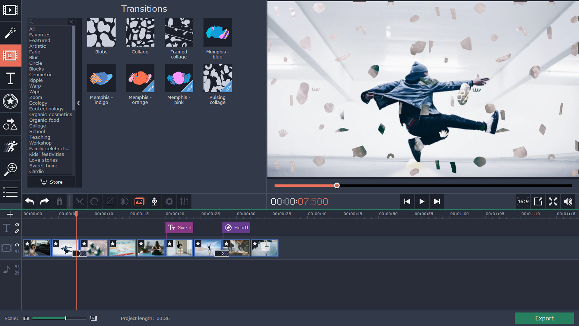 Movavi Video Editor 15 Plus - Fitness Set screenshot 1