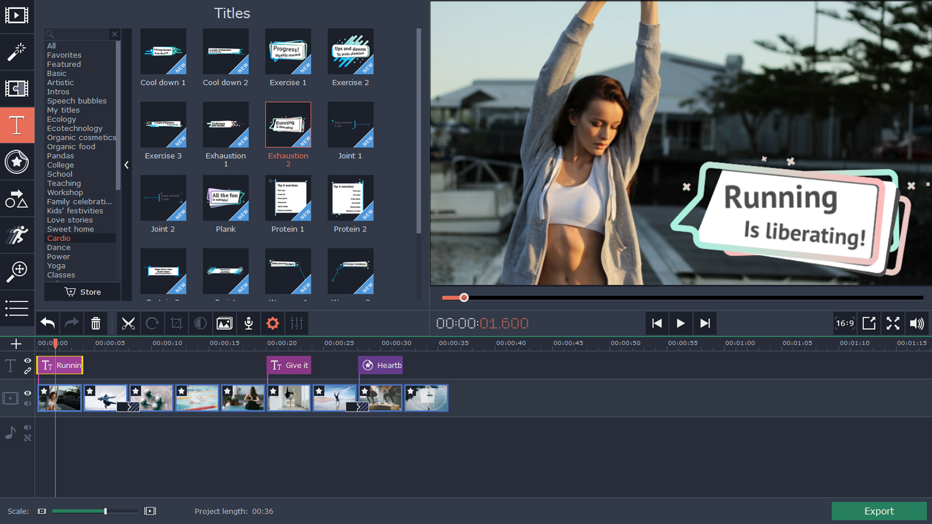 Movavi Video Editor 15 Plus - Fitness Set screenshot 2