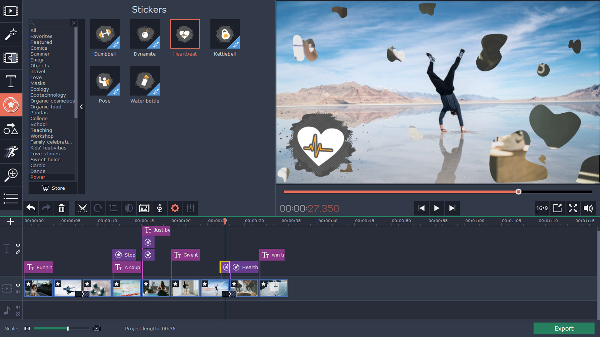 Movavi Video Editor 15 Plus - Fitness Set screenshot 4