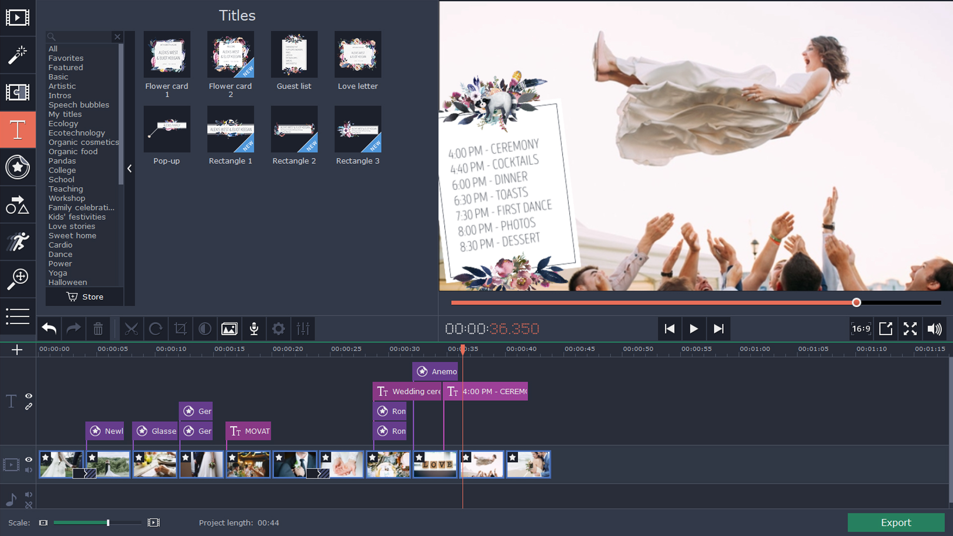 Movavi Video Editor 15 Plus - Wedding Set screenshot 5