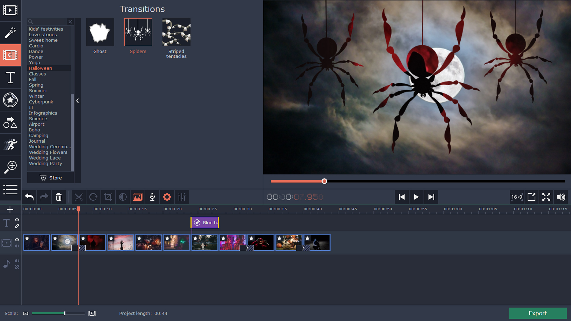 Movavi Video Editor 15 Plus - Halloween Pack screenshot 1