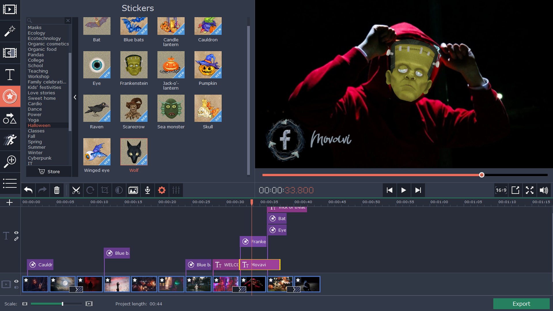 Movavi Video Editor 15 Plus - Halloween Pack screenshot 5