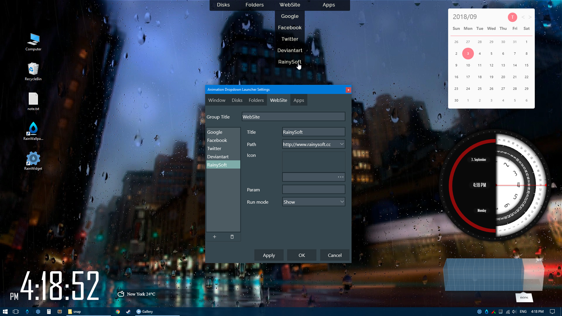 RainWidget screenshot 2