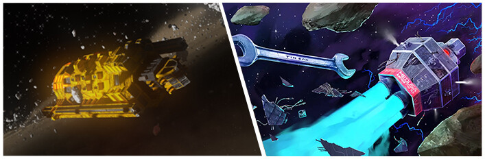 Inside and Outside of a Spaceship