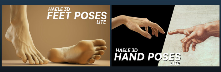 HAELE 3D - Hand & Feet Poser - Lite - Anatomy Drawing Reference Poses