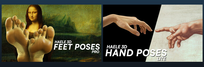 HAELE 3D - Feet Pro & Hand Lite - Anatomy Drawing Reference Poses