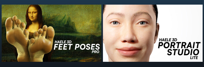 HAELE 3D - Feet Poser Pro + Portrait Studio Lite - Art References